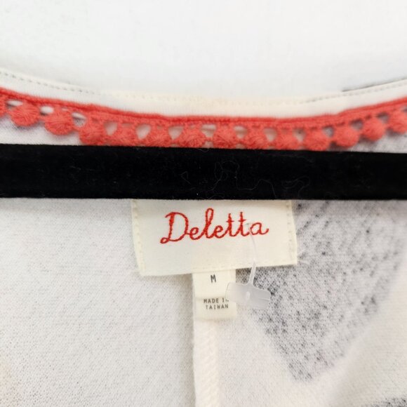 NWOT Anthropologie Deletta Pincelada Artsy Shift Dress Mini Tunic Top White M - Picture 6 of 9